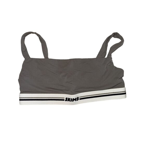 SKIMS Other - Skims Fits Everybody Smoke Grey Logo Scoop Bralette Women's X-Small XS